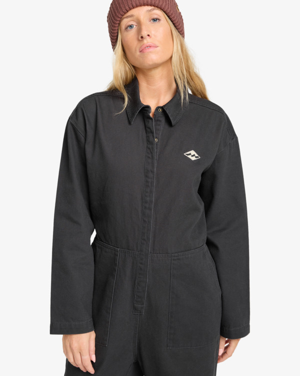3 Take The Road - Corduroy Romper for Women Black EBJWO03004 Billabong