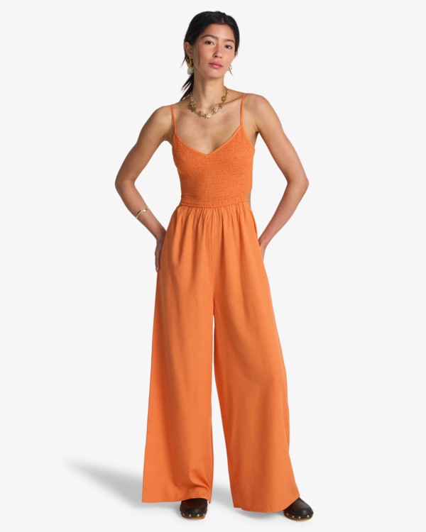0 To The Moon - Overall mit weiten Beinen f&uuml;r Frauen Orange EBJWO03005 Billabong