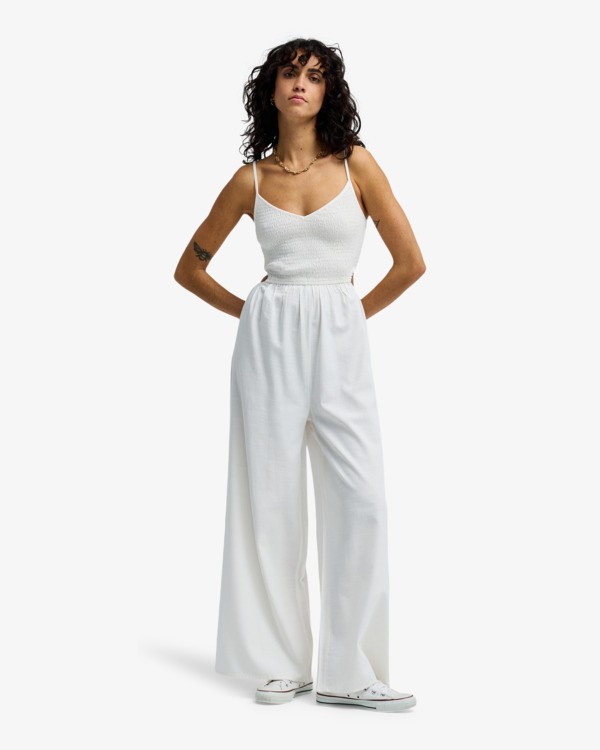 1 To The Moon - Overall mit weiten Beinen f&uuml;r Frauen Weiss EBJWO03005 Billabong