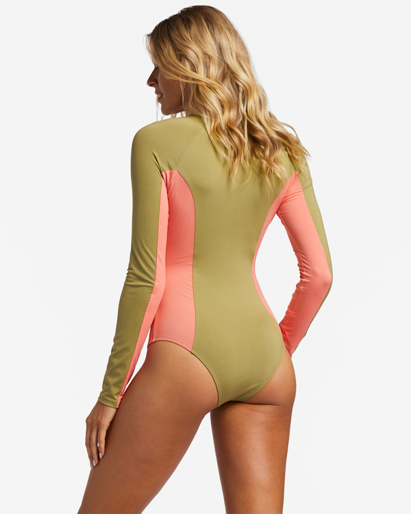 3 A/Div Biarritz - Bañador entero de manga larga para Mujer Verde EBJWR03002 Billabong