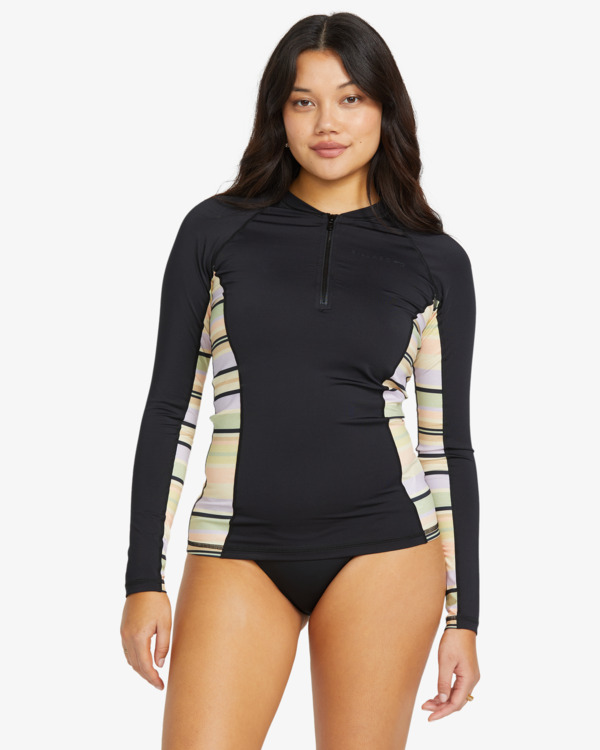 0 Surf Capsule - T-shirt de surf de manga comprida com fecho frontal para Mulher Preto EBJWR03033 Billabong