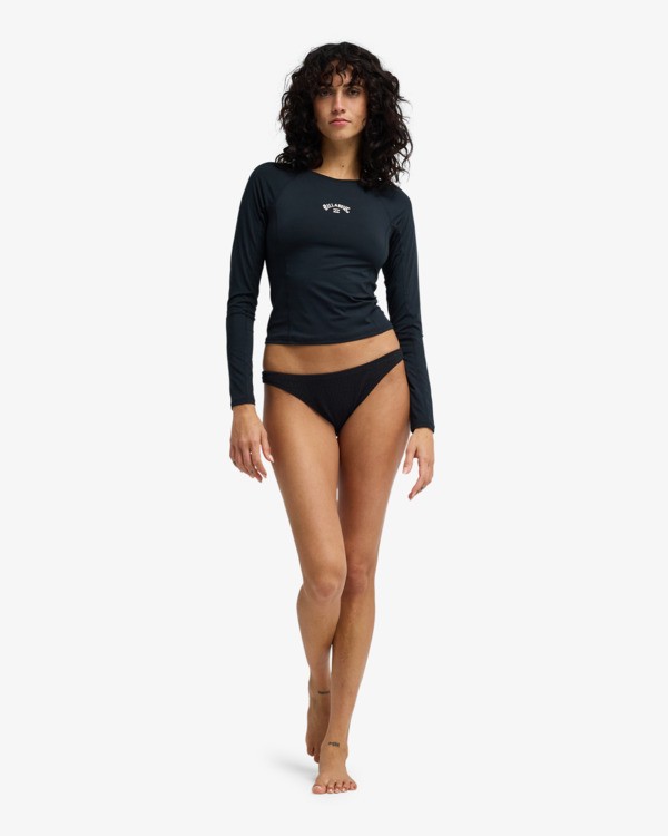 1 Crop Lycra - Long Sleeve Cropped Rash Vest for Women Black EBJWR03051 Billabong