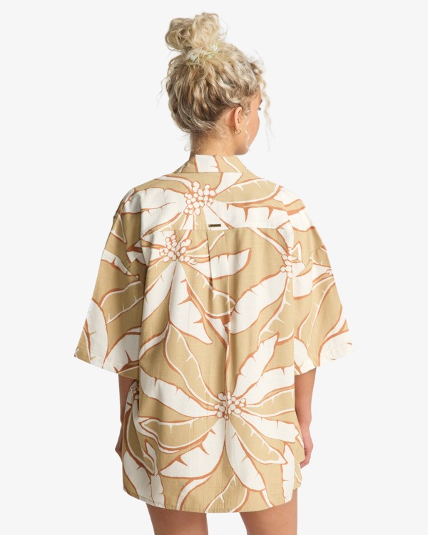 1 Beach Side - Camisa de manga curta para Mulher Marrom EBJWT00121 Billabong