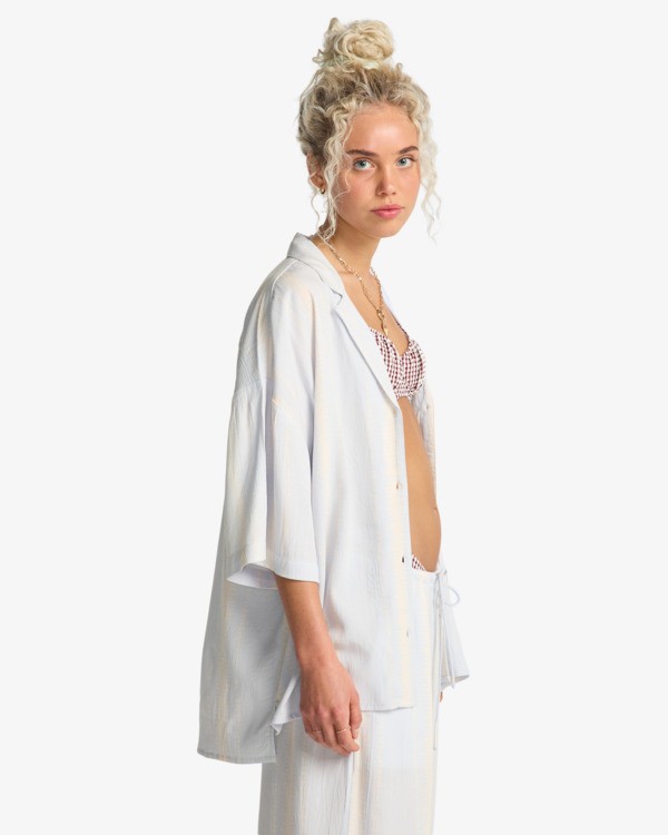 3 Beach Side - Chemise manches courtes pour Femme Bleu EBJWT00121 Billabong