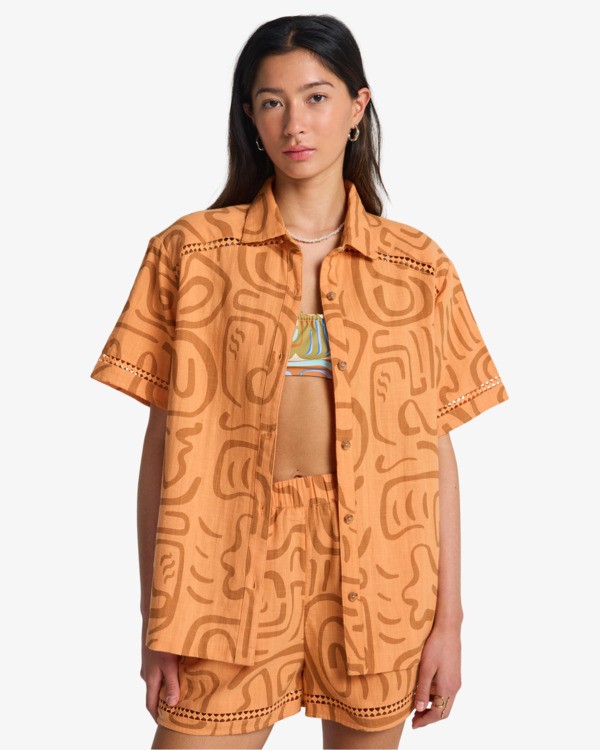 0 Summers End - Camicia a maniche corte da Donna Orange EBJWT00126 Billabong