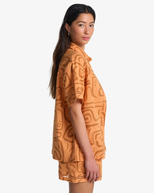 3 Summers End - Camicia a maniche corte da Donna Orange EBJWT00126 Billabong