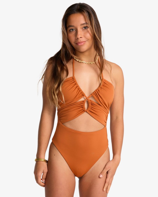 0 Sol Searcher - Bandeau One-Piece Swimsuit for Women Brown EBJX100105 Billabong