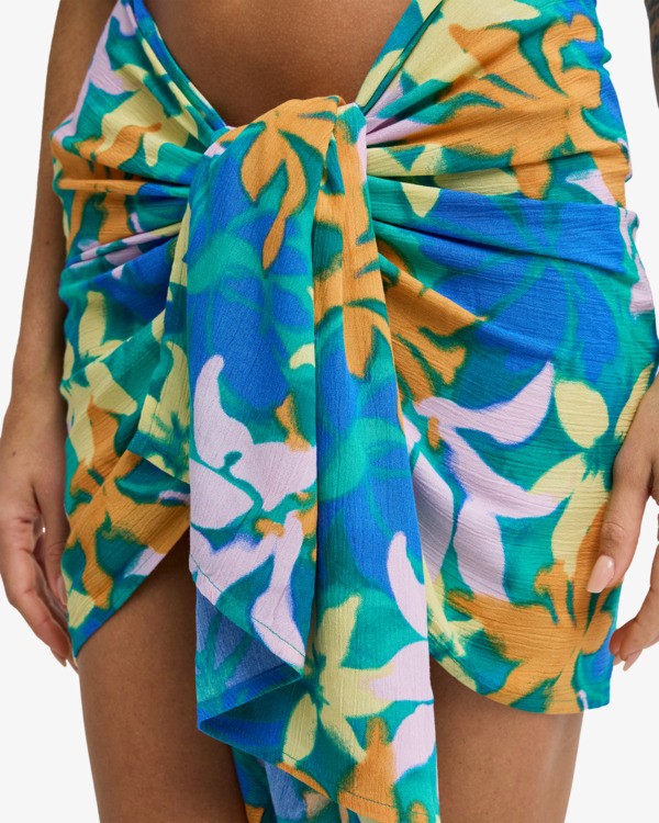 4 Wrapped Up - Beach Cover-Up Sarong Skirt for Women Blue EBJX603003 Billabong