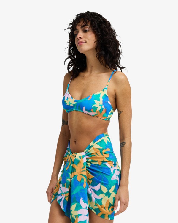 3 Wrapped Up - Beach Cover-Up Sarong Skirt for Women Blue EBJX603003 Billabong