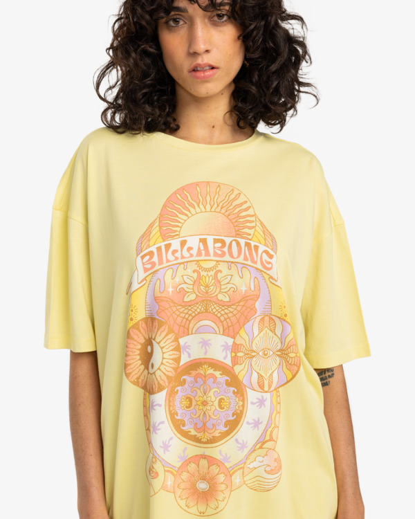 1 Surf Mandala - T-shirt de mangas curtas para Mulher Amarelo EBJZT00405 Billabong