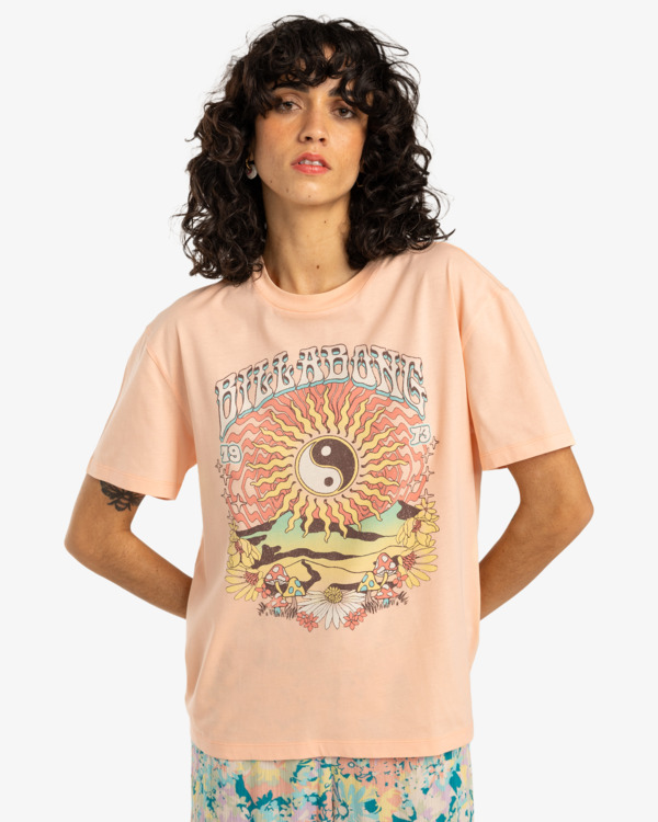 0 In The Balance - T-shirt à manches courtes pour Femme Rose EBJZT00420 Billabong