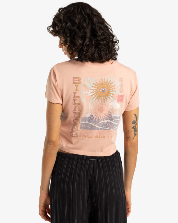 2 Vibes Around - T-shirt à manches courtes pour Femme Rose EBJZT00426 Billabong