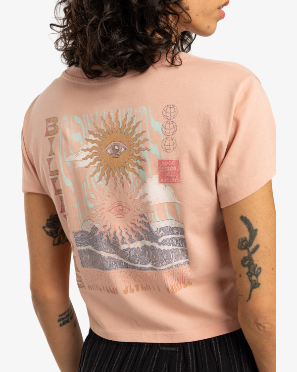 3 Vibes Around - T-shirt à manches courtes pour Femme Rose EBJZT00426 Billabong