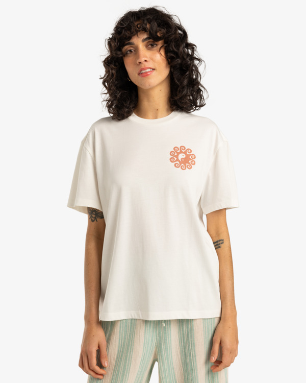 0 Sunshine Living - Short Sleeves T-Shirt for Women White EBJZT00432 Billabong