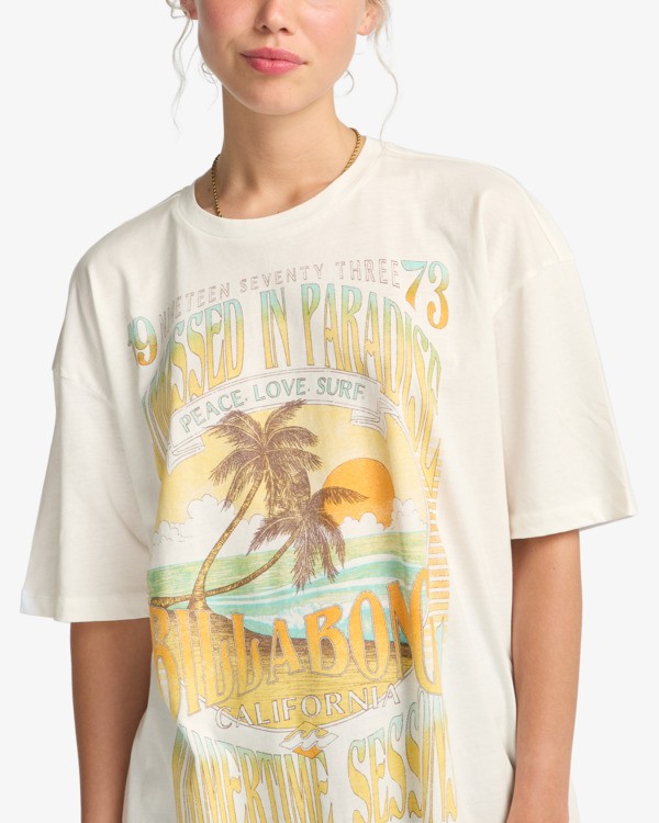 4 Sunset Mindset - Short Sleeve T-Shirt for Women White EBJZT00462 Billabong