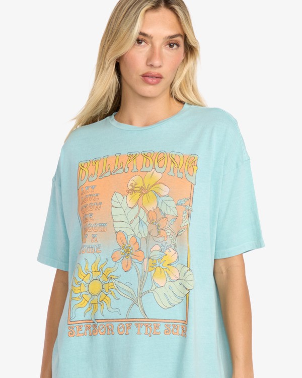 4 Daylight Blooms - Short Sleeve T-Shirt for Women Blue EBJZT00463 Billabong