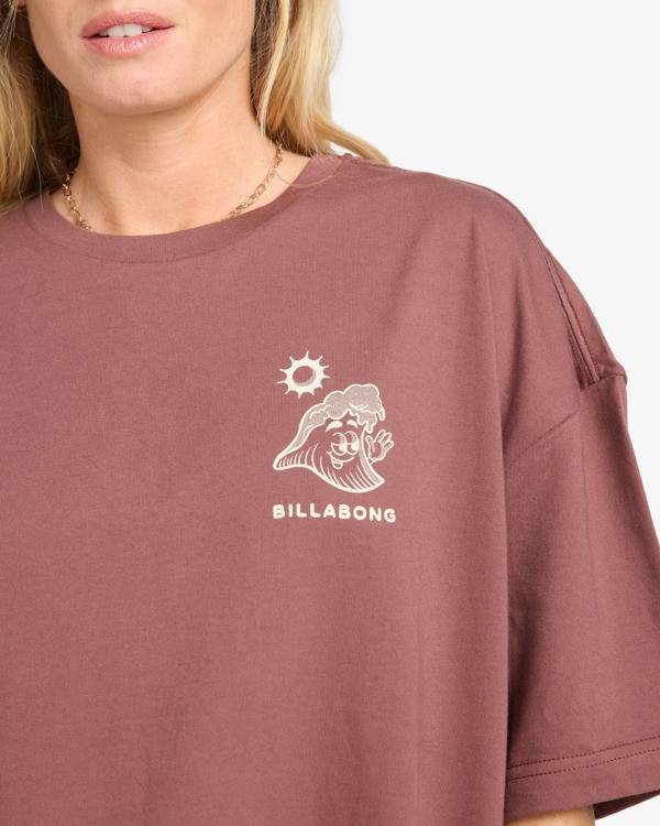 4 The Great Waves - Short Sleeve T-Shirt for Women Brown EBJZT00475 Billabong