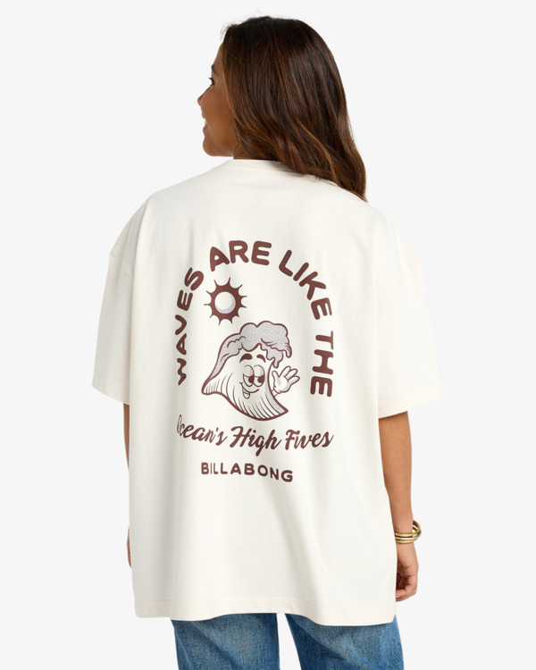 1 The Great Waves - T-Shirt à manches courtes pour Femme Blanc EBJZT00475 Billabong