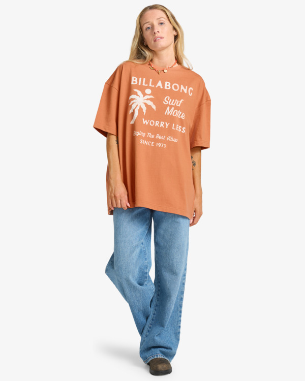 2 Jumps In Water - Short Sleeve T-Shirt for Women Brown EBJZT00480 Billabong