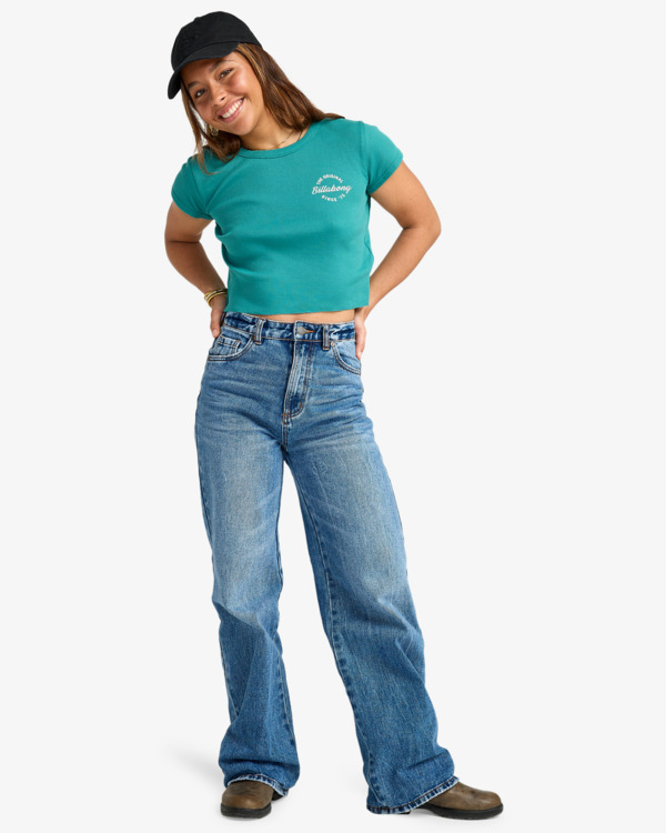 2 In The Sun - Short Sleeve T-Shirt for Women Green EBJZT00492 Billabong