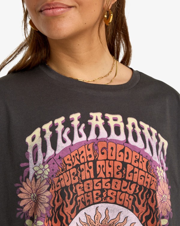 4 Golden Child - Camiseta de manga corta para mujer Negro EBJZT00554 Billabong
