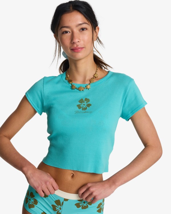 0 Every Full Moon - T-shirt court pour Femme Bleu EBJZT00563 Billabong