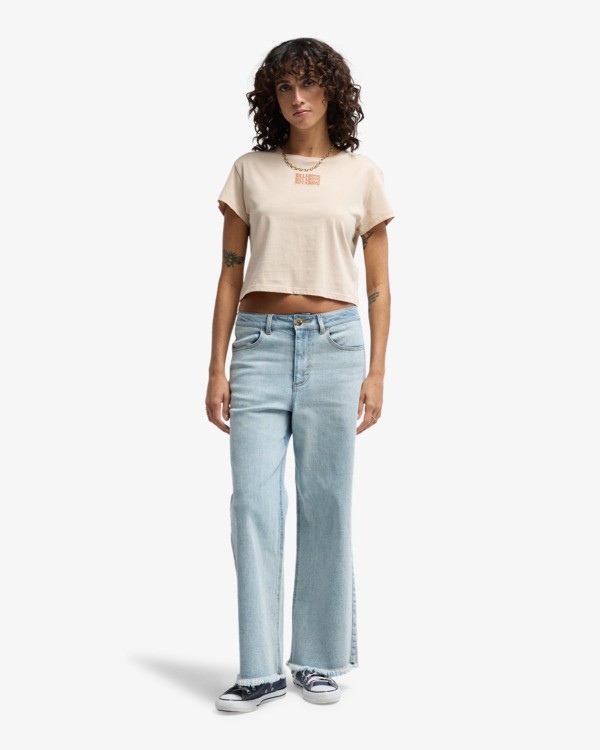 1 Triple Stacked - T-shirt court pour Femme Beige EBJZT00565 Billabong