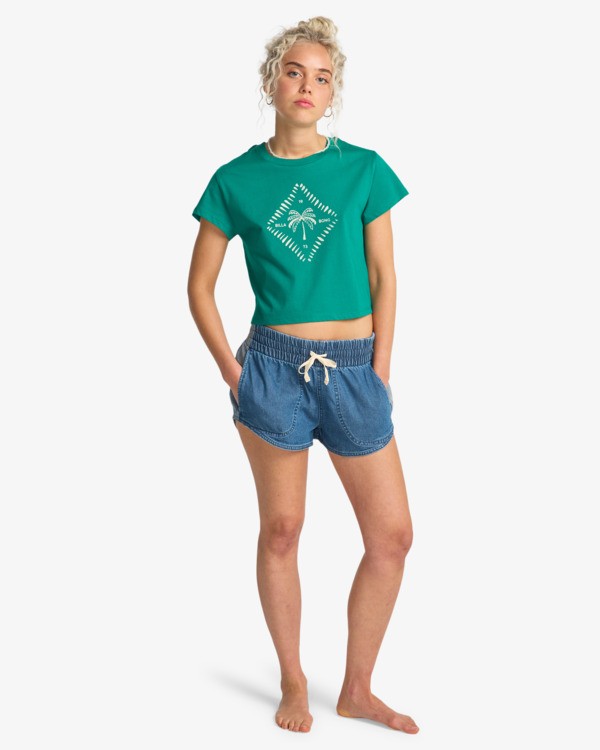 1 Check Me In - Cropped T-Shirt for Women Green EBJZT00567 Billabong