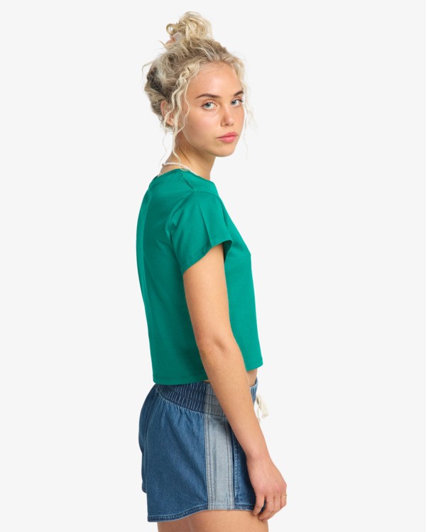 3 Check Me In - Cropped T-Shirt for Women Green EBJZT00567 Billabong
