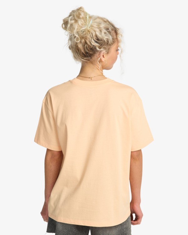 1 Flying To The Moon - Short Sleeve T-Shirt for Women Pink EBJZT00570 Billabong