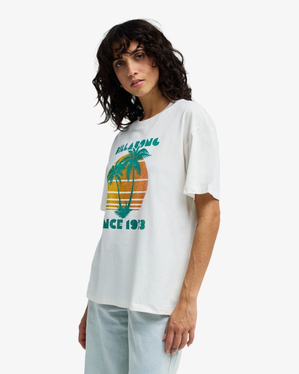 3 My Beach Club - Camiseta de manga corta para mujer Blanco EBJZT00573 Billabong