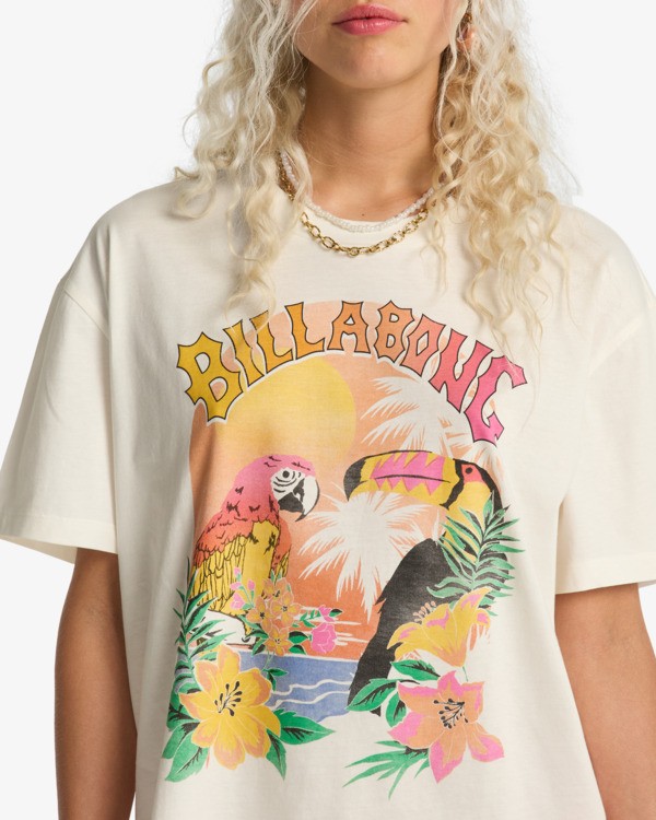 4 Birds Of Paradise - T-Shirt f&uuml;r Frauen Weiss EBJZT00576 Billabong