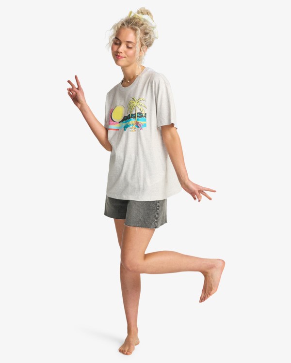 2 Hot Tropics - T-Shirt f&uuml;r Frauen Grau EBJZT00577 Billabong