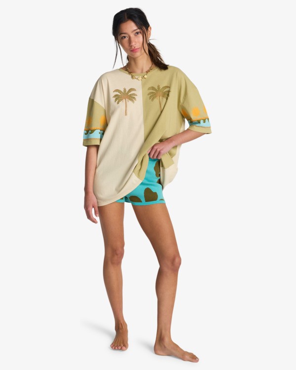 2 Split Palm - T-Shirt f&uuml;r Frauen Gelb EBJZT00578 Billabong