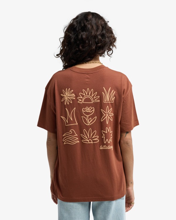billabong, Fresh Glance - Short Sleeve T-Shirt for Women, COWHIDE (cow) 1 Fresh Glance - Short Sleeve T-Shirt for Women Brown EBJZT00606 Billabong