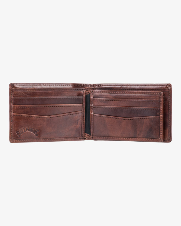 1 Arch Leather - Carteira com tr&ecirc;s dobras Marrom EBYAA00107 Billabong