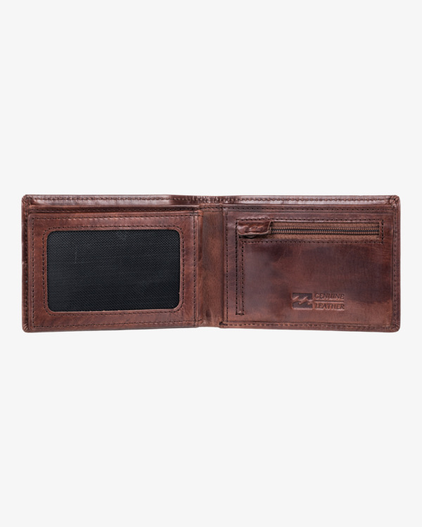 2 Arch Leather - Carteira com tr&ecirc;s dobras Marrom EBYAA00107 Billabong