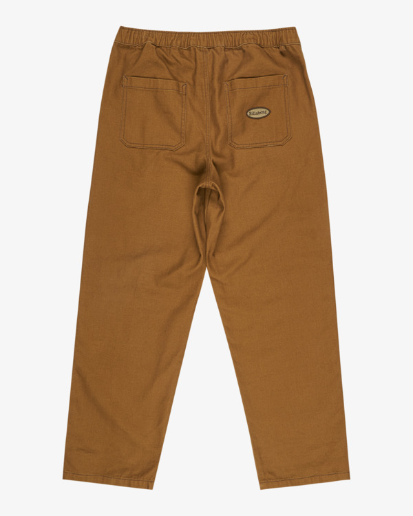 4 Larry Canvas - Calças de ganga elásticas com cordão para homem Marrom EBYDP03004 Billabong