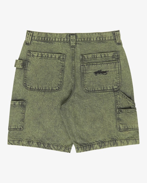 5 Bad Dog Workwear - Short en denim pour Homme Vert EBYDS03002 Billabong