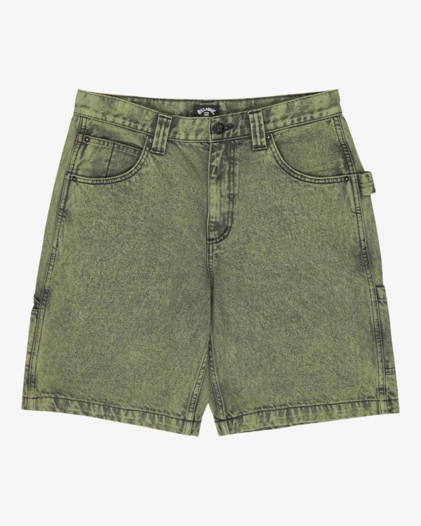 4 Bad Dog Workwear - Short en denim pour Homme Vert EBYDS03002 Billabong