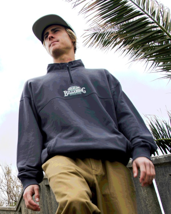 0 Burleigh - Sweatshirt Pulôver com meio fecho para homem Preto EBYFT00130 Billabong