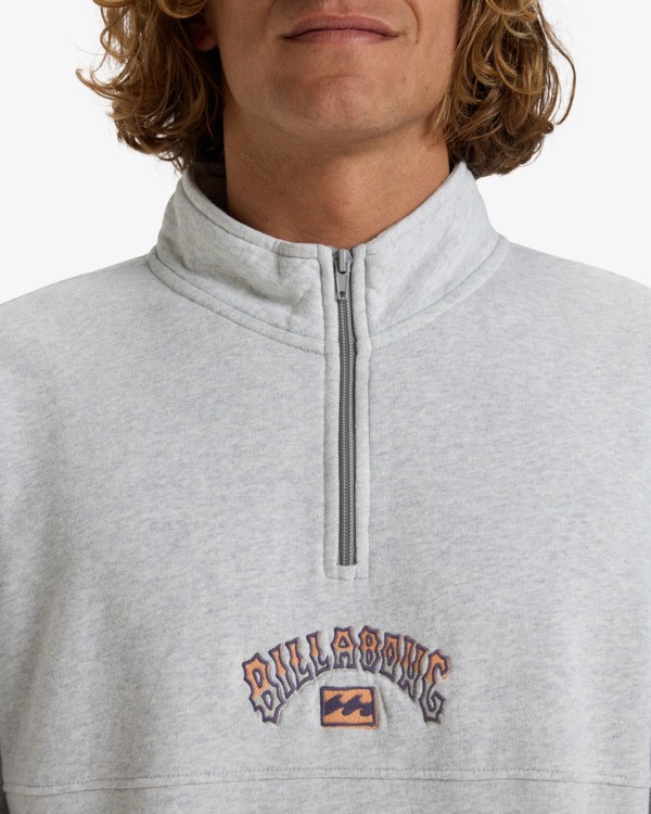 5 Burleigh - Felpa pullover con mezza cerniera da Uomo Gray EBYFT00130 Billabong