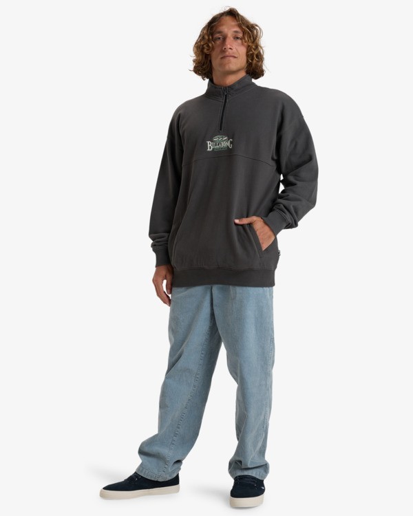 2 Burleigh - Sweatshirt Pulôver com meio fecho para homem Preto EBYFT00130 Billabong