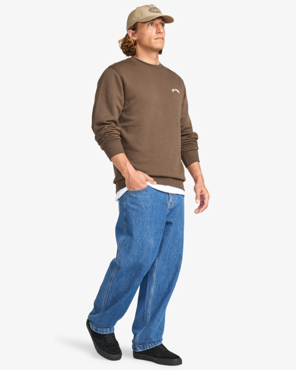 1 Arch Cr - Sudadera de cuello redondo para hombre Marron EBYFT00146 Billabong