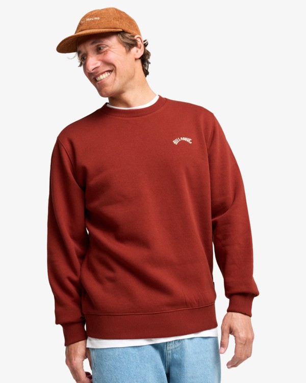 0 Arch Cr - Sudadera de cuello redondo para hombre Rojo EBYFT00146 Billabong