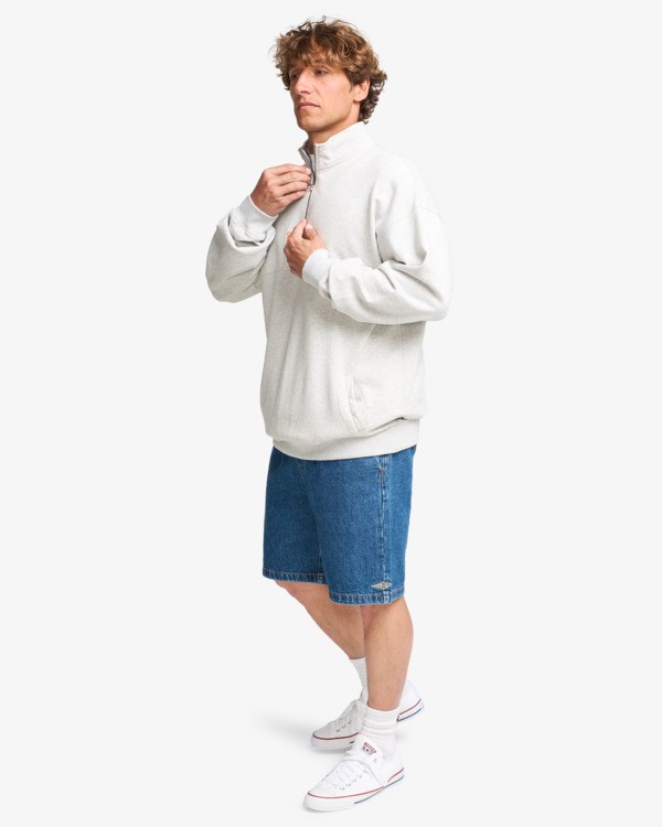 1 Core Lord Half Zip - Sweat à col zippé pour Homme Gris EBYFT00150 Billabong