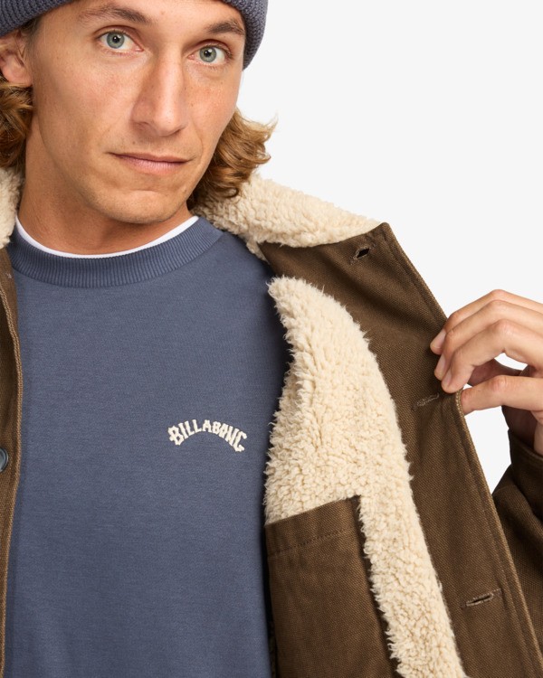 6 Chore Sherpa - Veste workwear avec doublure en sherpa pour Homme Marron EBYJK00133 Billabong