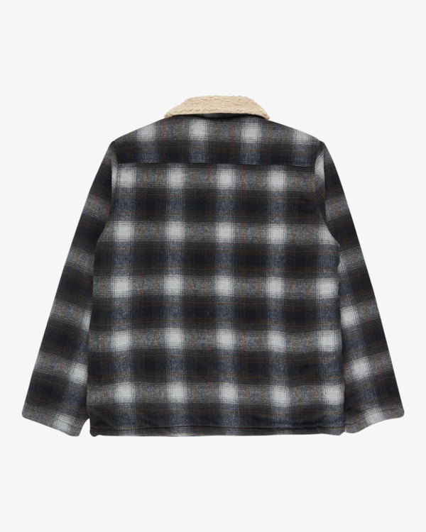 8 Hills Sherpa - Sherpa Lined Wool Plaid Jacket for Men Black EBYJK00136 Billabong