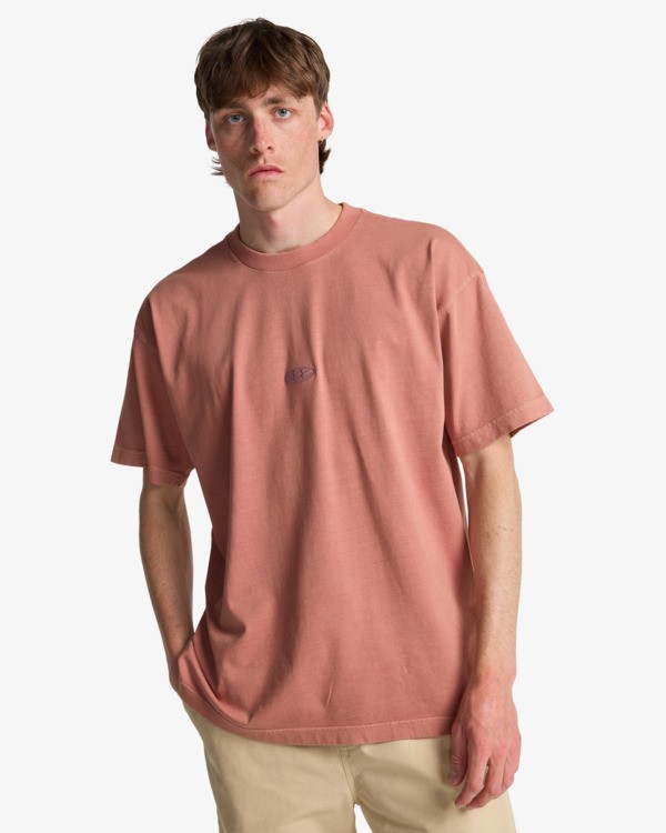 0 Og Wave Wave Washed - T-shirt de manga curta para homem Pink EBYKT00113 Billabong