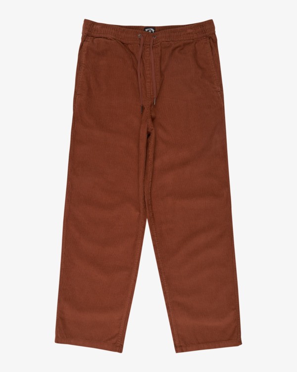 3 Larry Cord - Relaxed Fit Cordhose mit elastischem Bund f&uuml;r M&auml;nner Braun EBYNP00111 Billabong
